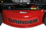 Zoom parte laterale con scritta grinder di GRINDER ZERO SH Marina Honda GXV160 professionale e pivotante la mulching più agile del mercato